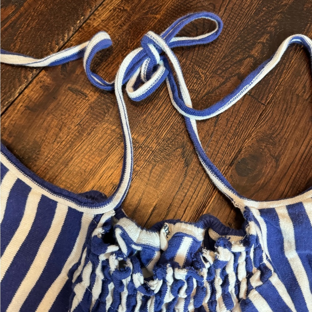 We The Free Blue and White Striped Smocked Halter Top Size M - Picture 14 of 15